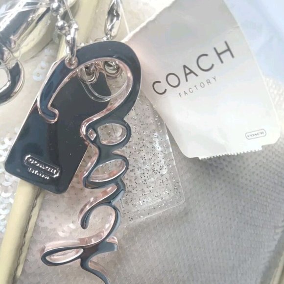 Coach Poppy Sequined Mini Field Bag #16315 Opal White Crossbody Bag Small - Picture 8 of 10